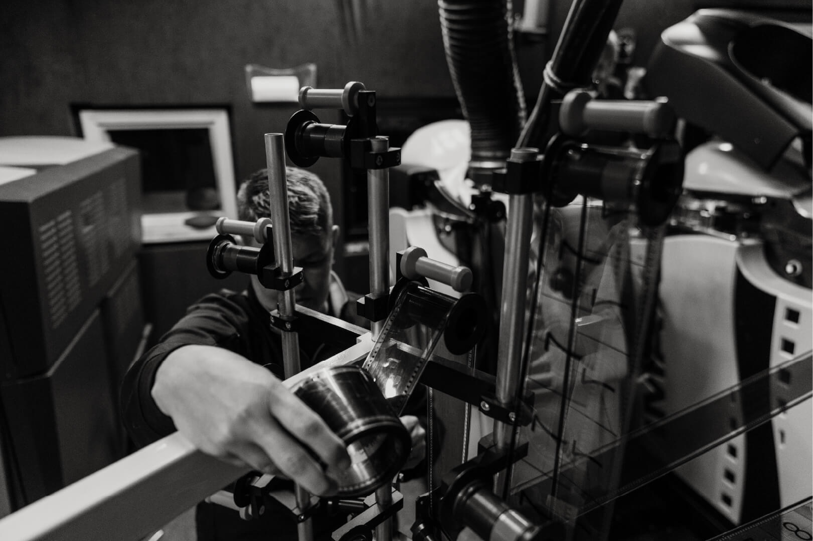 The HEAD leader of an IMAX 70MM print